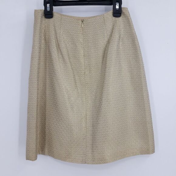 Vintage Cache Polka Dot Jacquard Metallic Gold Mini Pencil Skirt Sz 2 - Picture 5 of 10